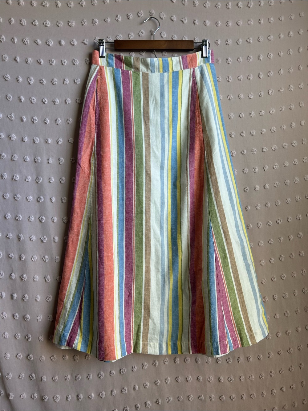Pendleton Women’s Stripe Linen Blend Midi Skirt Sz 6